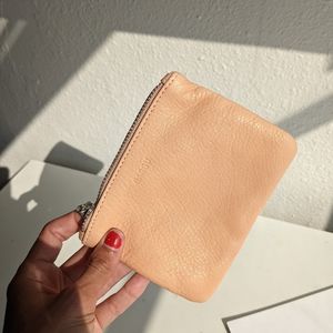 BAGGU Square pouch leather peach pink